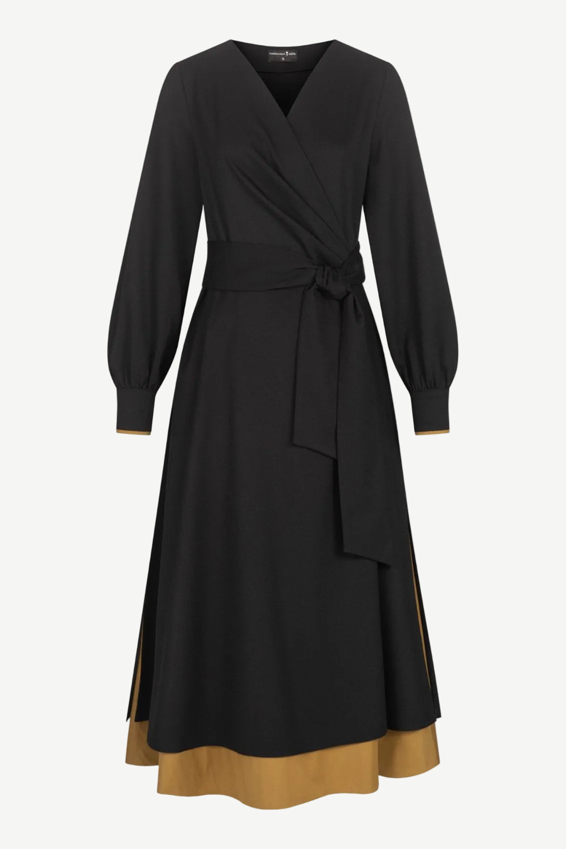 Wickelkleid Schwarz & Safrangelb - Marianna Déri