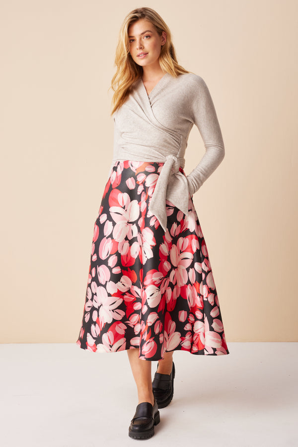 Petal Print Maxi Skirt