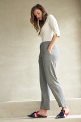 Jersey Pants with Houndstooth Pattern