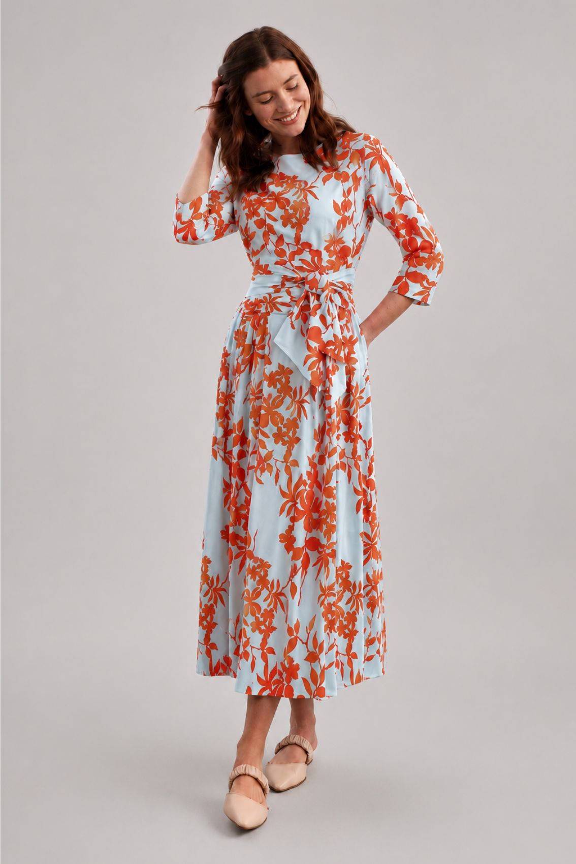 Contrast Flower Maxi Dress