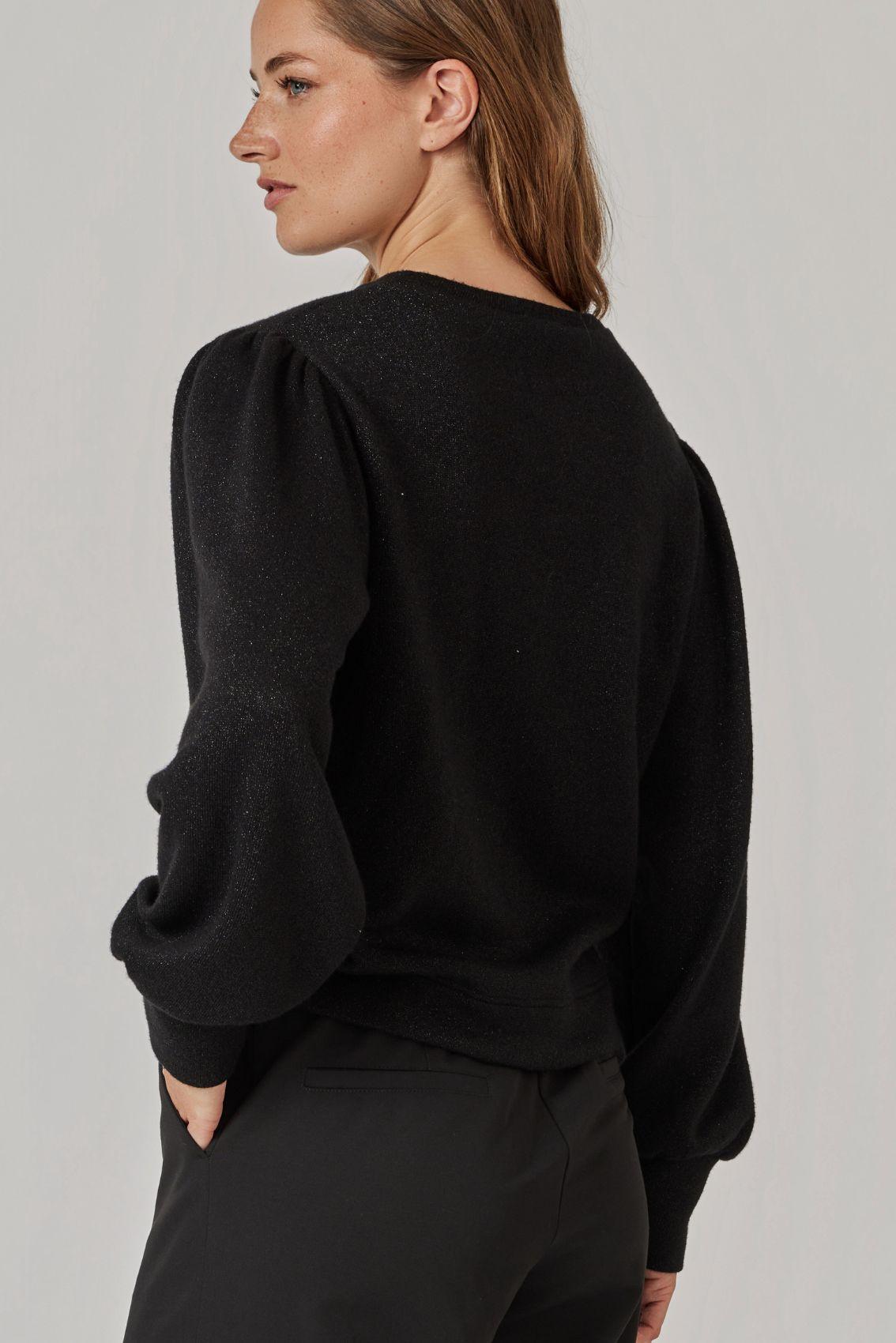 Glitzer-Strickpullover Schwarz