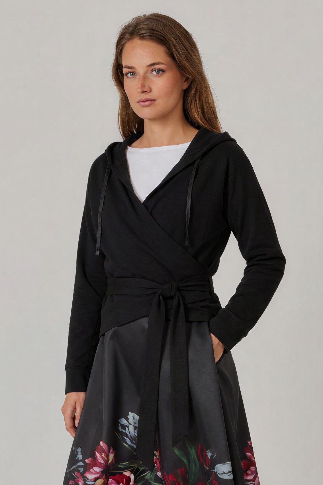 Wickel-Hoodie Schwarz