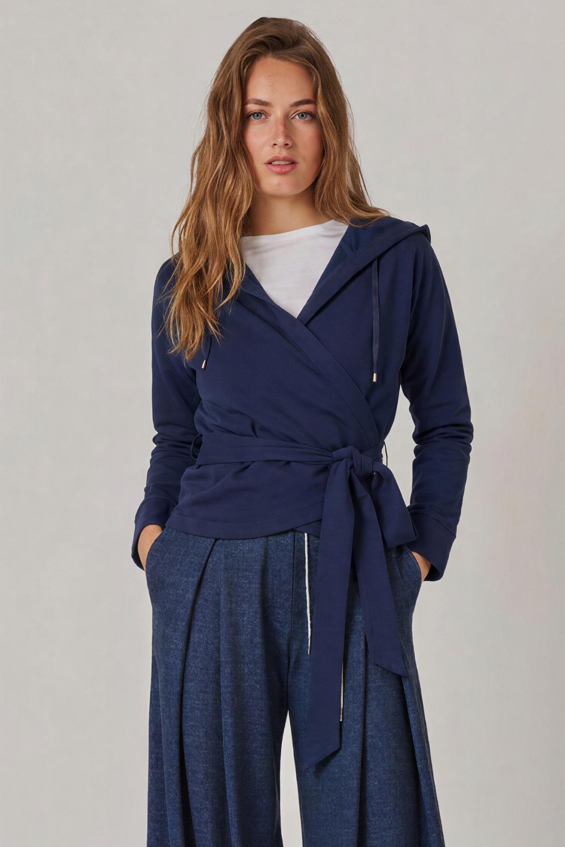 Wrap Hoodie Navy