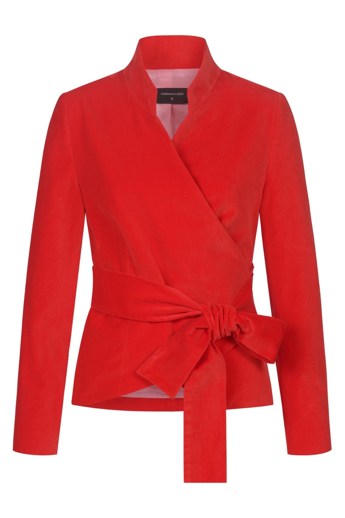 Wickel-Jacke Samt-Rot