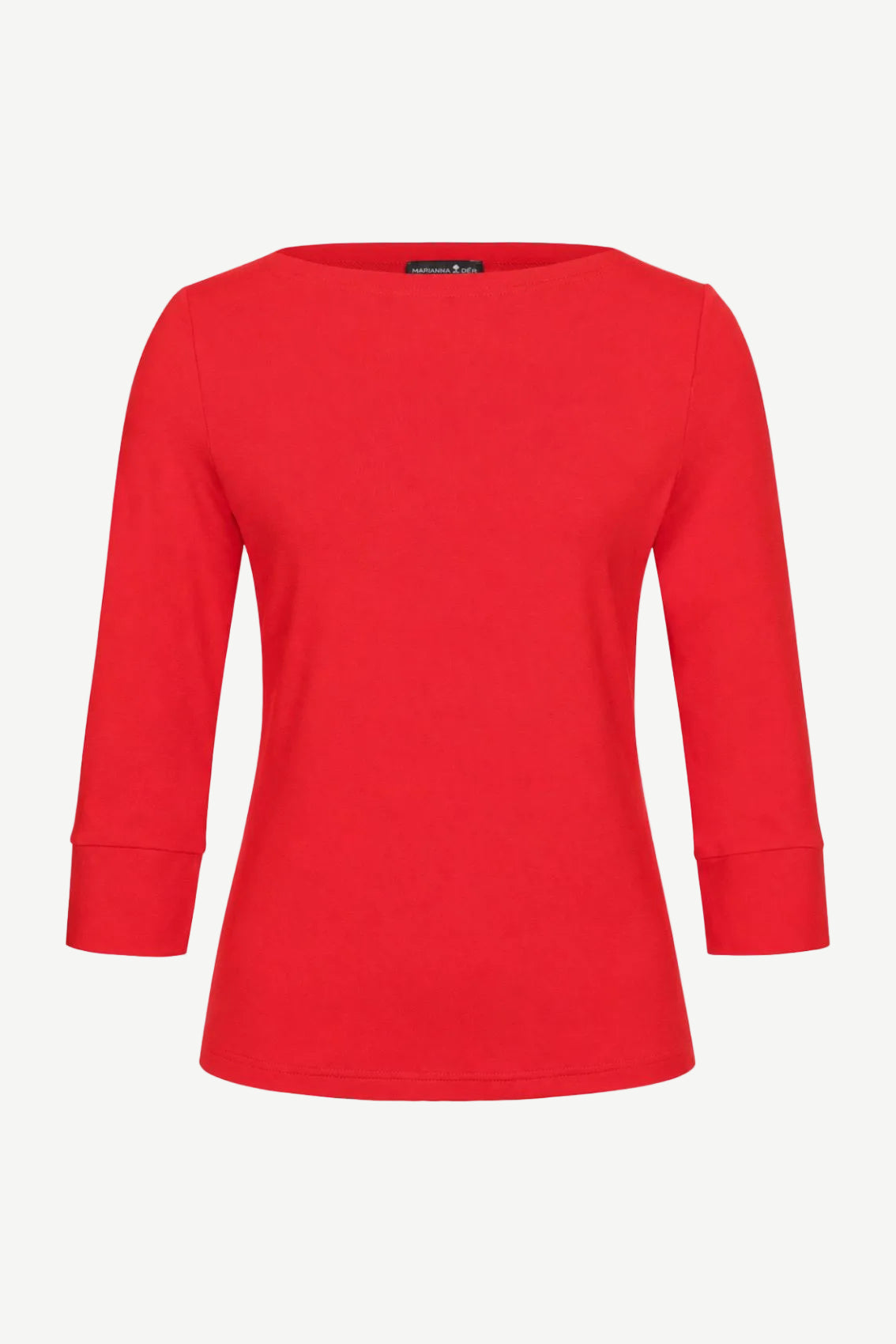 Top With Boat Neckline Cherry Red