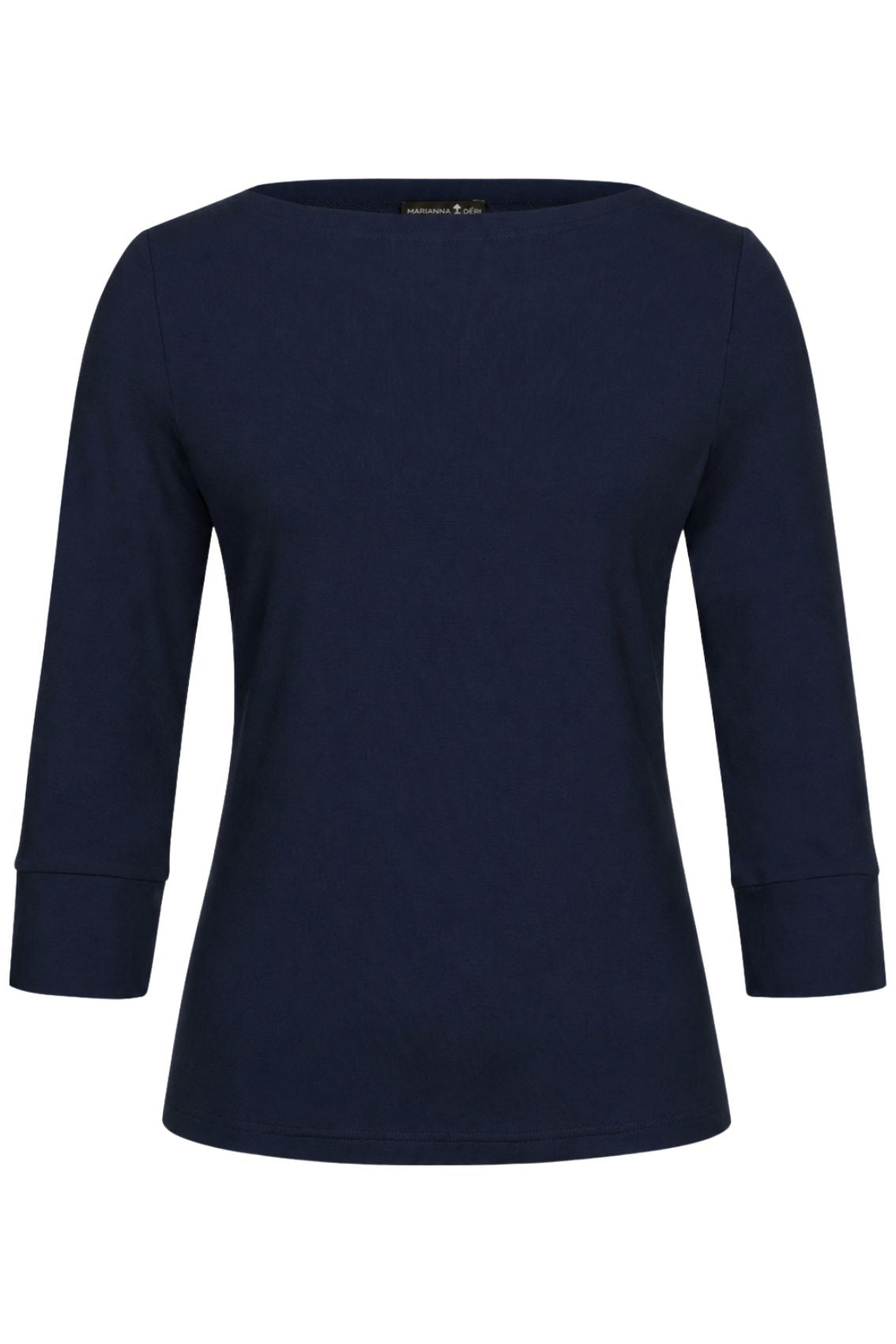 Top with boat neckline dark blue
