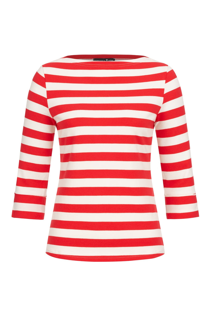 Top With Boat Neckline Striped