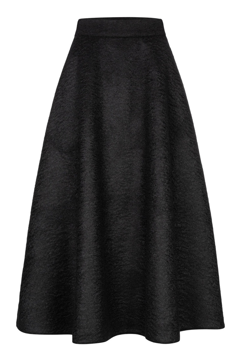 Bouclé Maxi Skirt Black