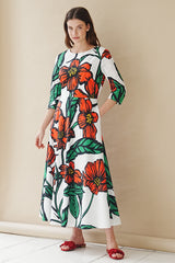 Flower Print Maxi Dress