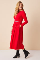 Red Corded Maxi Dress
