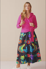 Peacock Print Maxi Skirt