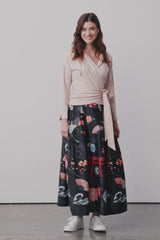Maxi Skirt With Japanese Print