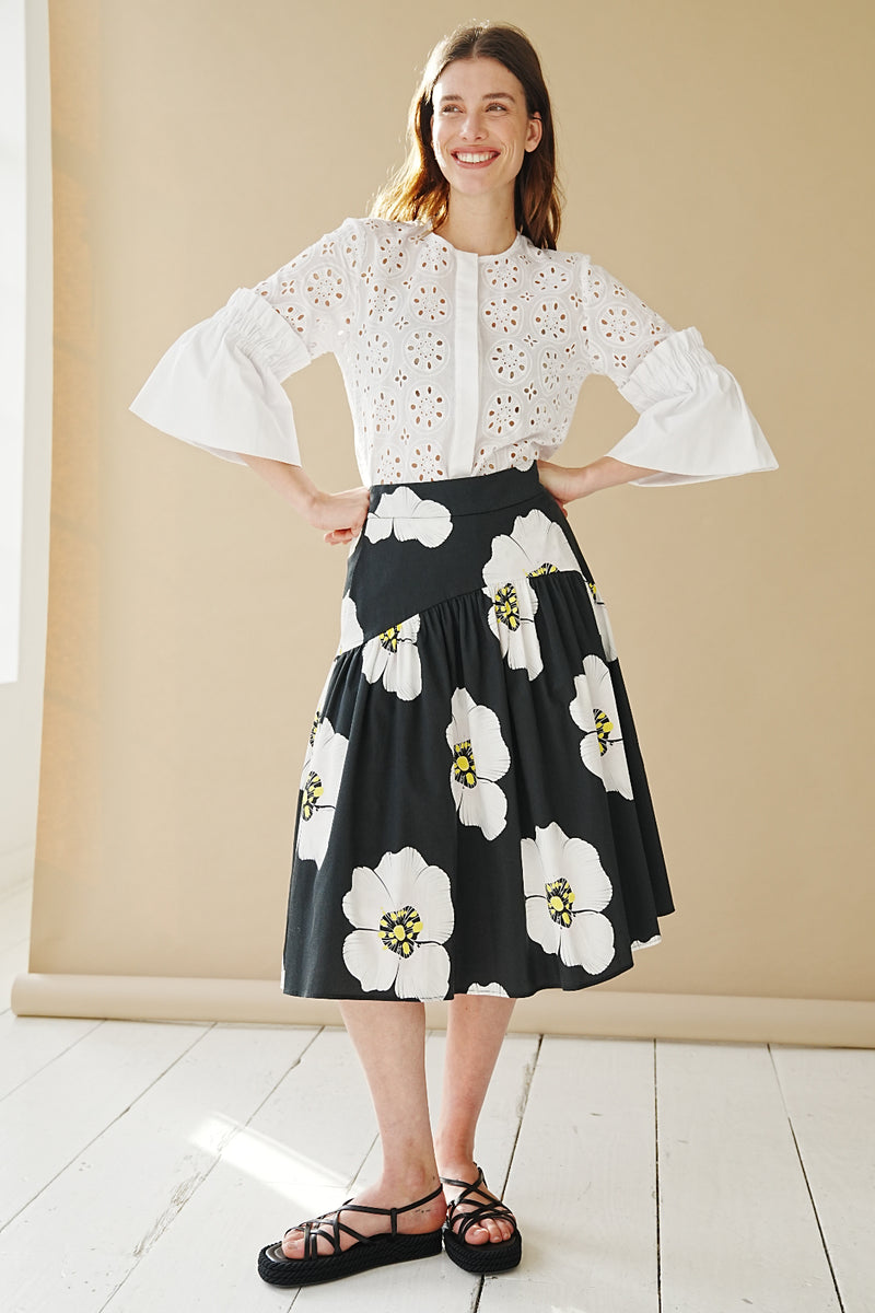 Hibiscus Print Skirt