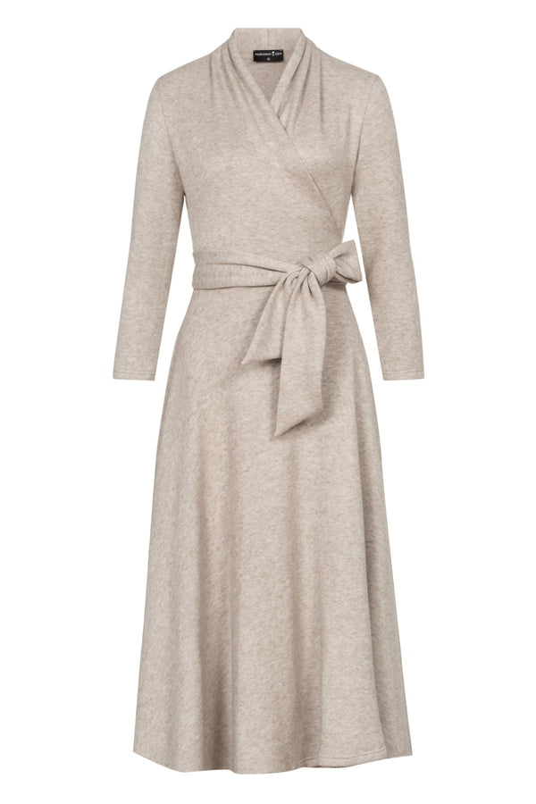 Crème Knitted Wrap Dress