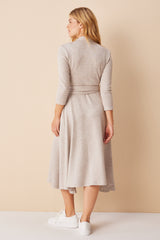 Crème Knitted Wrap Dress