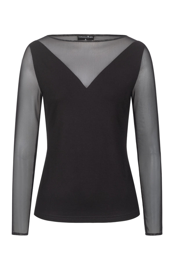 Top With Mesh Black