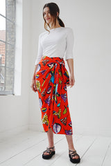 Wrap Skirt With Flower Print