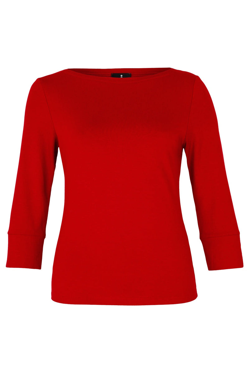 Top With Boat Neckline Red
