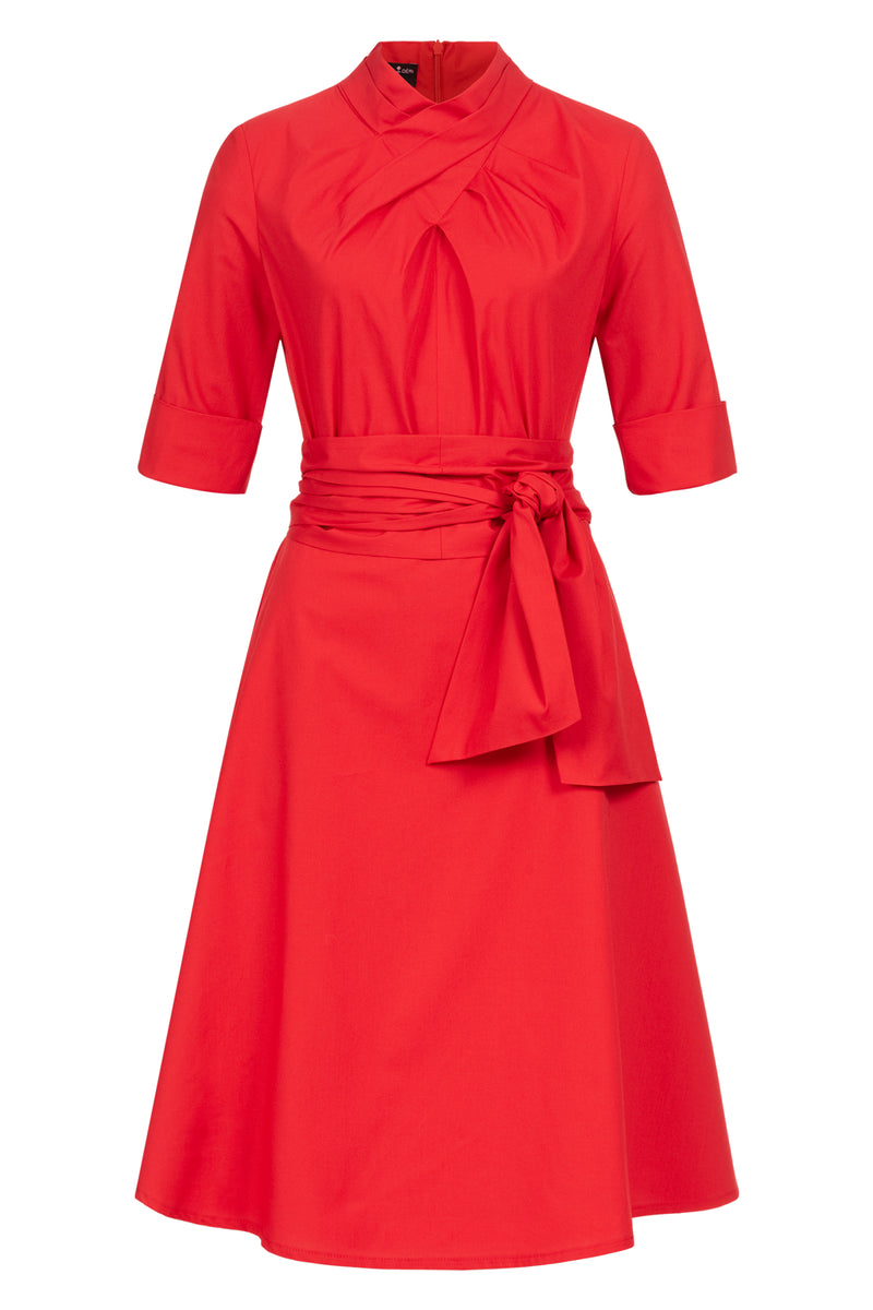 Franchesca Kleid Rot mit zwei Gürtel
