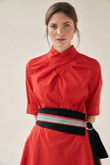 Franchesca Dress Red with Two Belts