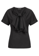 Black Blouse with Bow