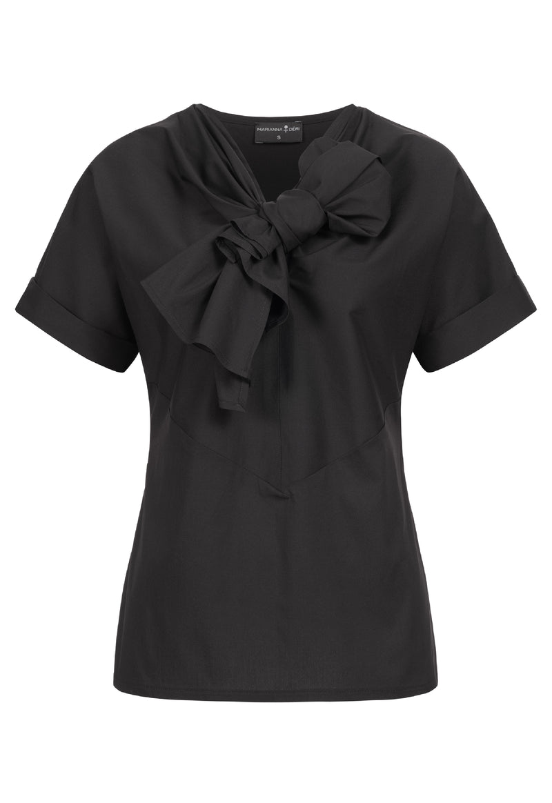 Black Blouse with Bow
