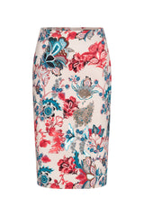 Pencil skirt with victorian print