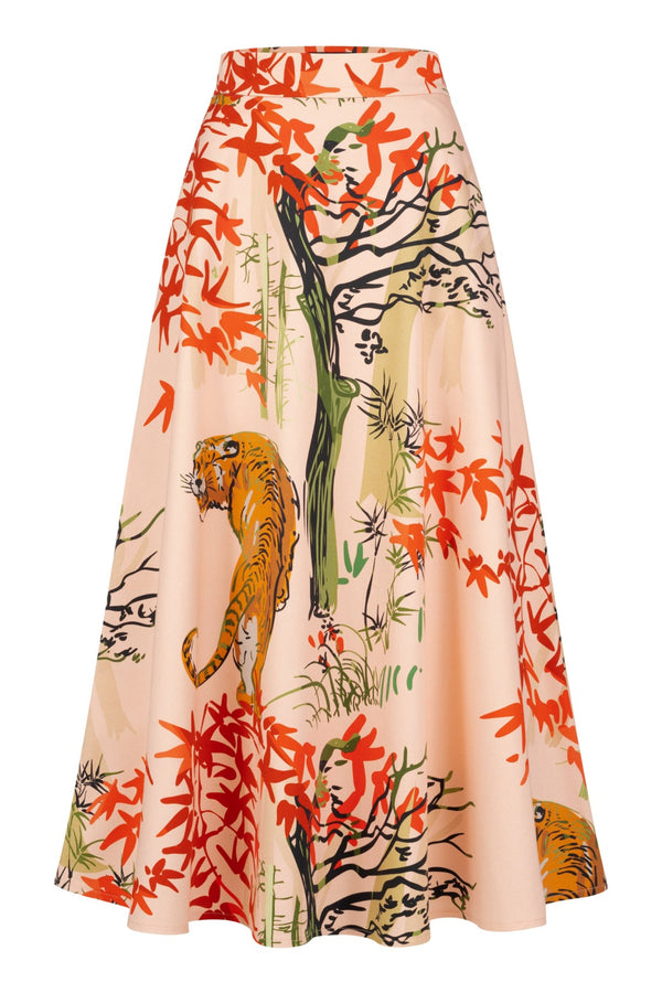 Tiger Print Maxi Skirt