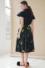 Canola Blossom Print A-line Skirt
