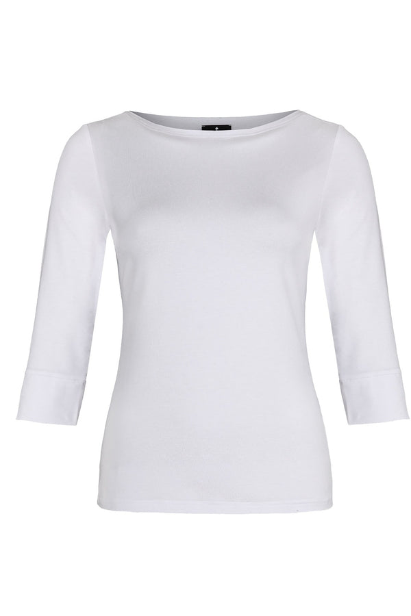 Top With Boat Neckline White