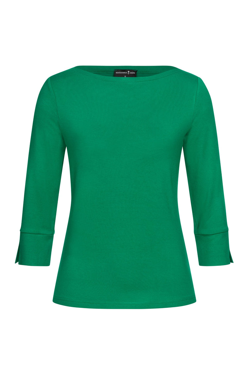 Top With Boat Neckline Green