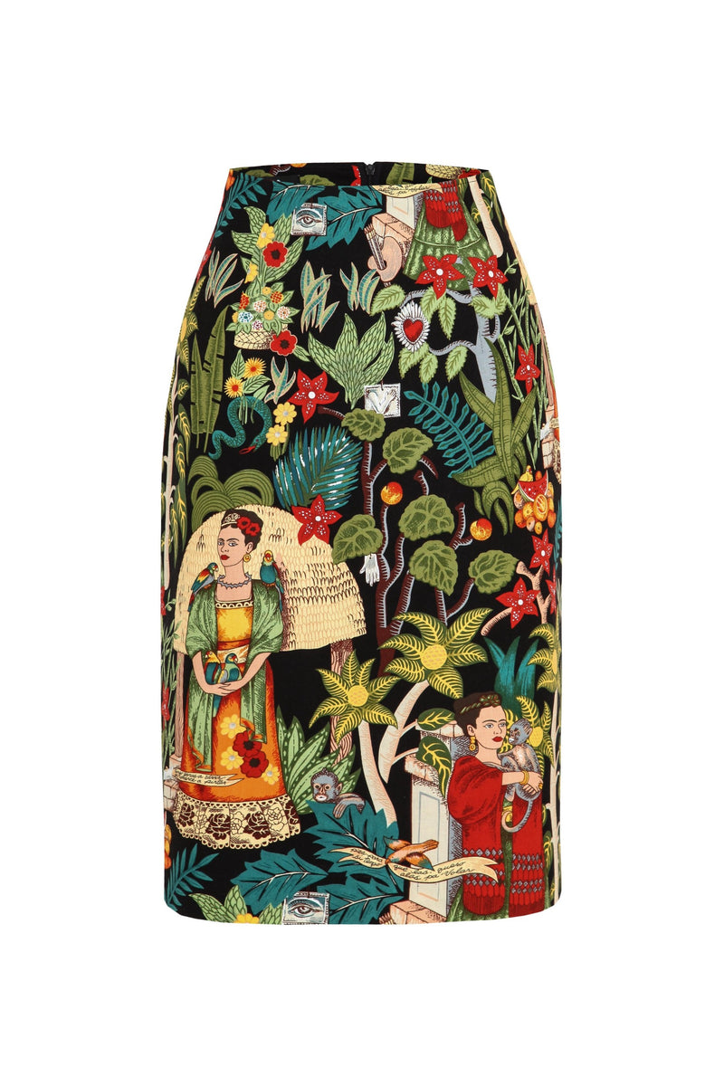 Pencil Skirt With Folclorico Print