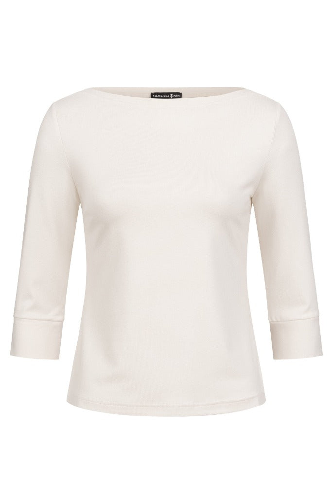 Top With Boat Neckline Creme