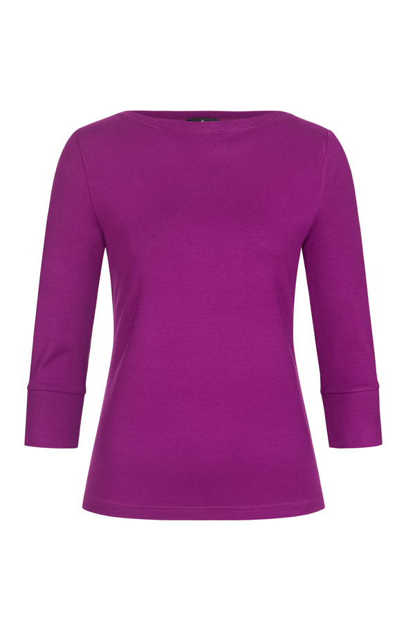 Top With Boat Neckline Hot Pink